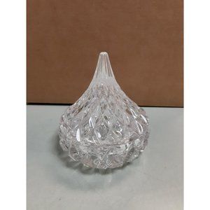 Vintage Crystal Hershey's Kiss Trinket Box Clear Glass 1987